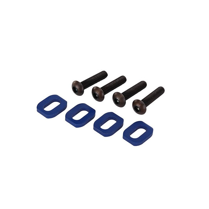 Traxxas Rondelle fixation moteur alu bleu + visserie (x4) 7759