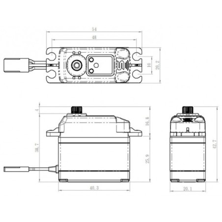 SB-2271SG Servo 20Kg 0,065s HV Brushless Black Edition