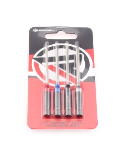 Jeu de clés hexagonales métriques RUDDOG 1/4" pour outils électriques (1,5 | 2 | 2,5 | 3 mm)