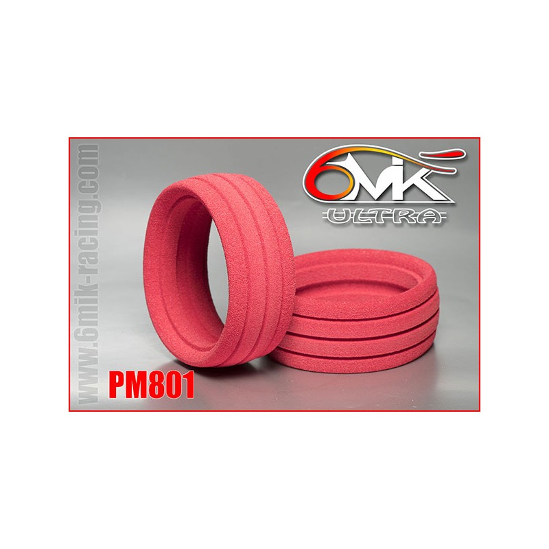 Inserts de pneus 1/8e TT "ULTRA" 2018 rouge (la paire) 6-MIK