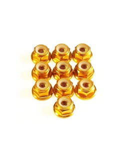 Ecrous nylstop M4 épaulés aluminiums (10) DONUTS RACING