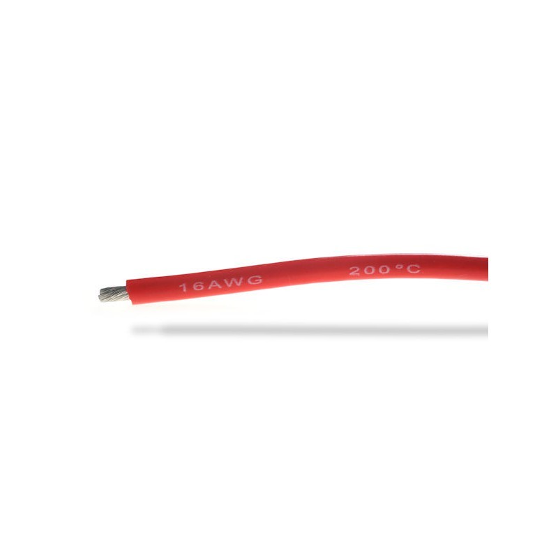 Fil silicone 16AWG (1,32mm²) rouge - 1m