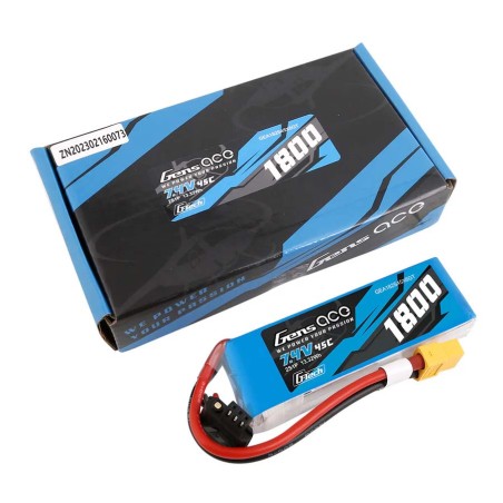Batterie LiPo Gensace Soaring 2S 7,4 V - 1800 - 45 C (XT60) 90 x 30 x 17 mm 111 g G-Tech