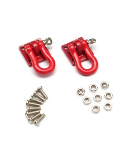 Boom Racing BRKT790062R 1/10 Scale RC Manille de treuil en aluminium (grande) Rouge 2 pièces RECON G6 The Fix Certified