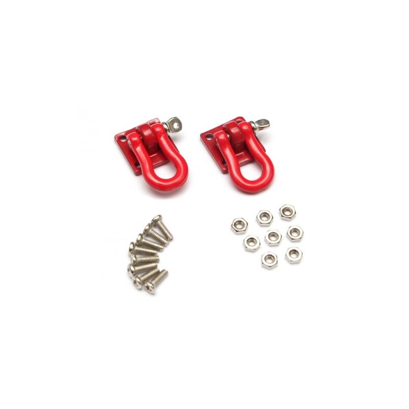 Boom Racing BRKT790062R 1/10 Scale RC Manille de treuil en aluminium (grande) Rouge 2 pièces RECON G6 The Fix Certified
