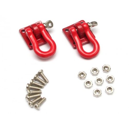 Boom Racing BRKT790062R 1/10 Scale RC Manille de treuil en aluminium (grande) Rouge 2 pièces RECON G6 The Fix Certified