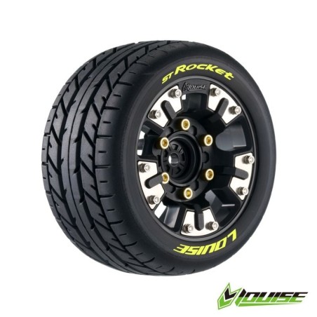 LOUISE ST-Rocket sur jante noire 12 mm hexagonal amovible (0 et 1/2) (2) TRX Mini-MAXX / XRT
