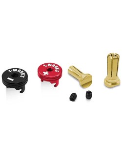 T-Work's Connectiques Long Pk Or 5mm + Caches (4Pcs) EA-040-5RB-L