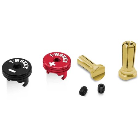 T-Work's Connectiques Long Pk Or 5mm + Caches (4Pcs) EA-040-5RB-L