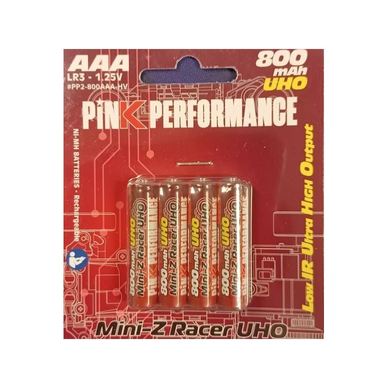 Pink Performance Batteries R3-AAA Ni-Mh 800Mah (4) UHO