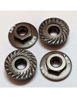 Écrous de roue en aluminium dentelés de grand diamètre 1:10 (4) Bronze
