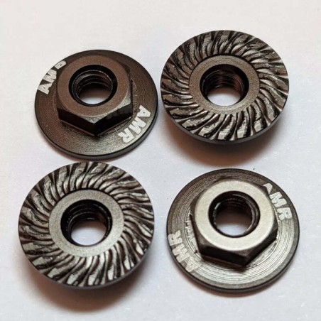 Écrous de roue en aluminium dentelés de grand diamètre 1:10 (4) Bronze