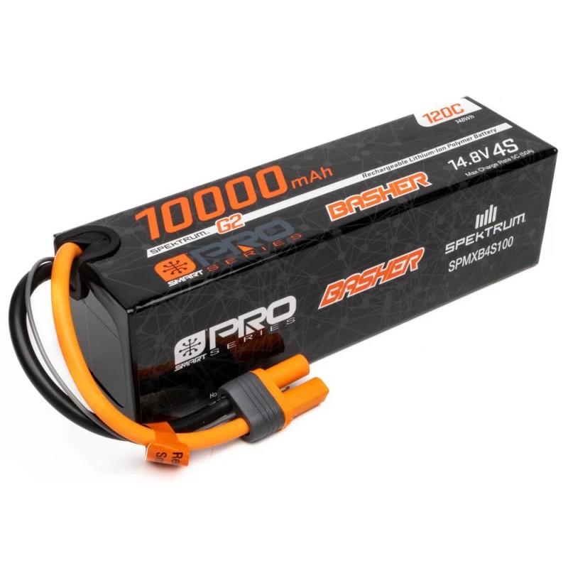 Spektrum Accu lipo Smart G2 Pro Basher 4S 14.8v 10000mah 120C Hard Case IC5 Spektrum Accu lipo Smart G2 Pro Basher 4S 14.8v 10000mah 120C Hard Case IC5