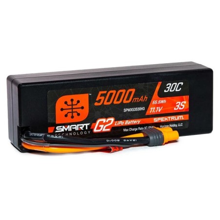 Spektrum Accu lipo Smart G2 3S 11.1v 5000mah 30C Hard Case IC3