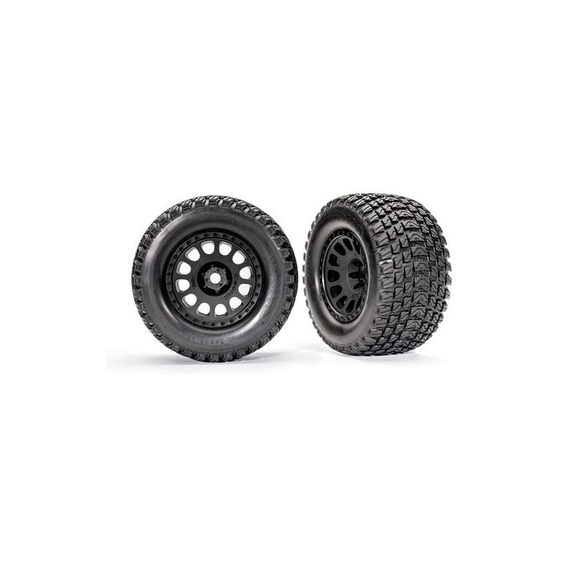 Traxxas Pneus Gravix renforcés + Jantes Noir (x2) XRT 7862