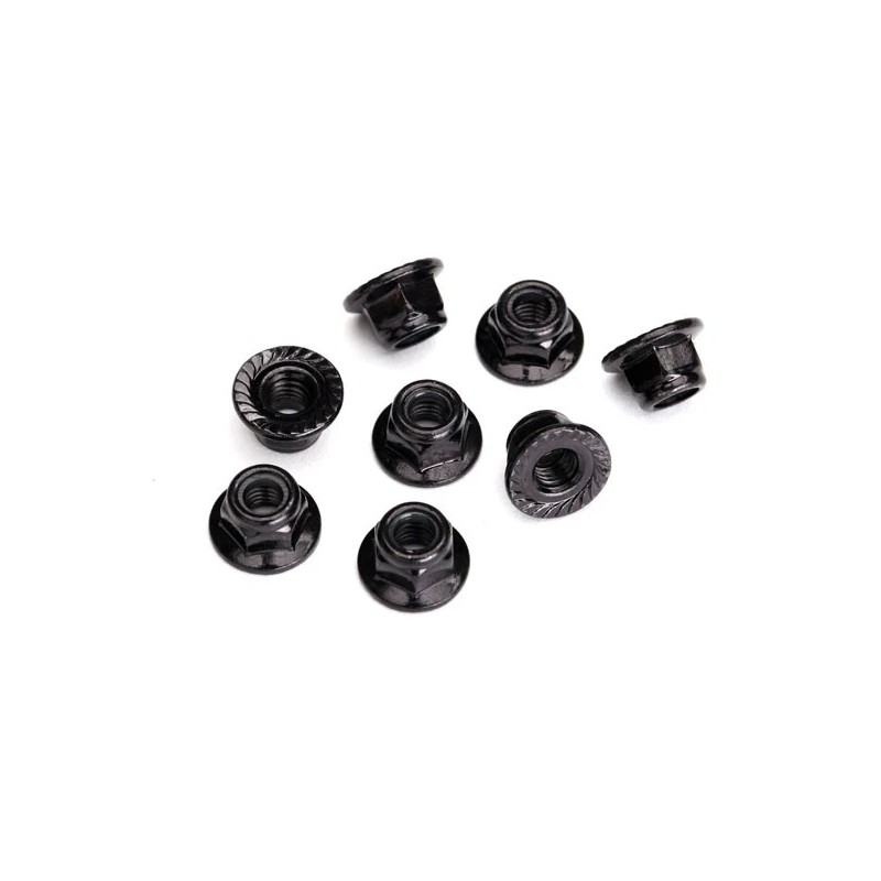 Traxxas Ecrous nylstop 5mm de roues Métal Noir (x8) 8447