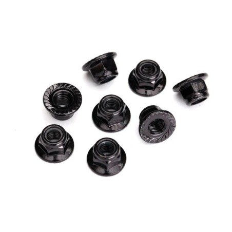 Traxxas Ecrous nylstop 5mm de roues Métal Noir (x8) 8447