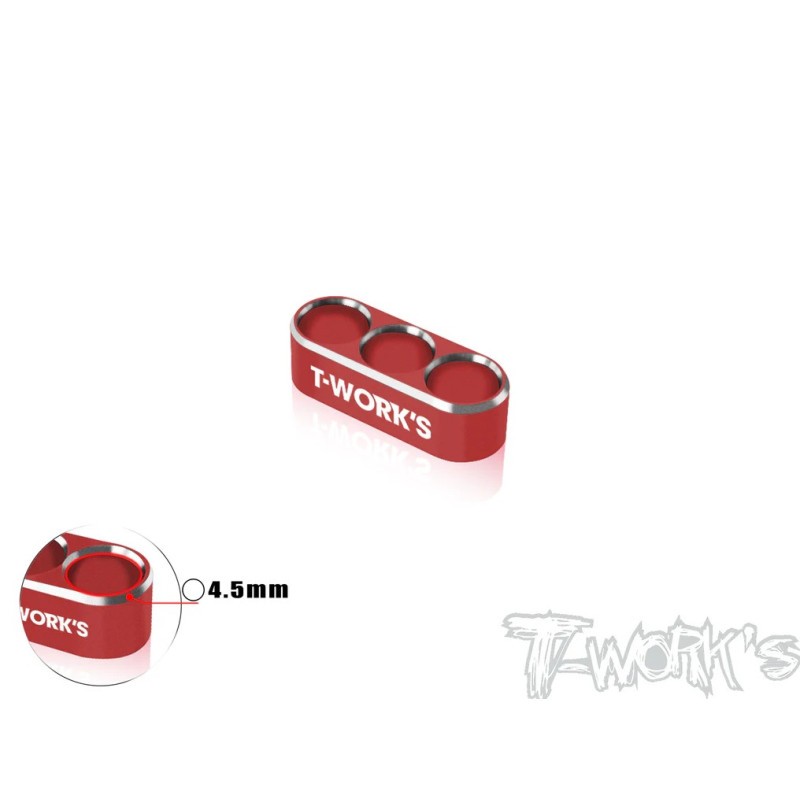 Passe fils 3 trous 4.5mm (12awg) Rouge - T-WORKS - EA-046-B4.5-R