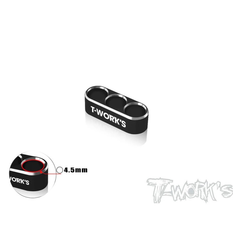 Passe fils 3 trous 4.5mm (12awg) Noir - T-WORKS - EA-046-B4.5-BK