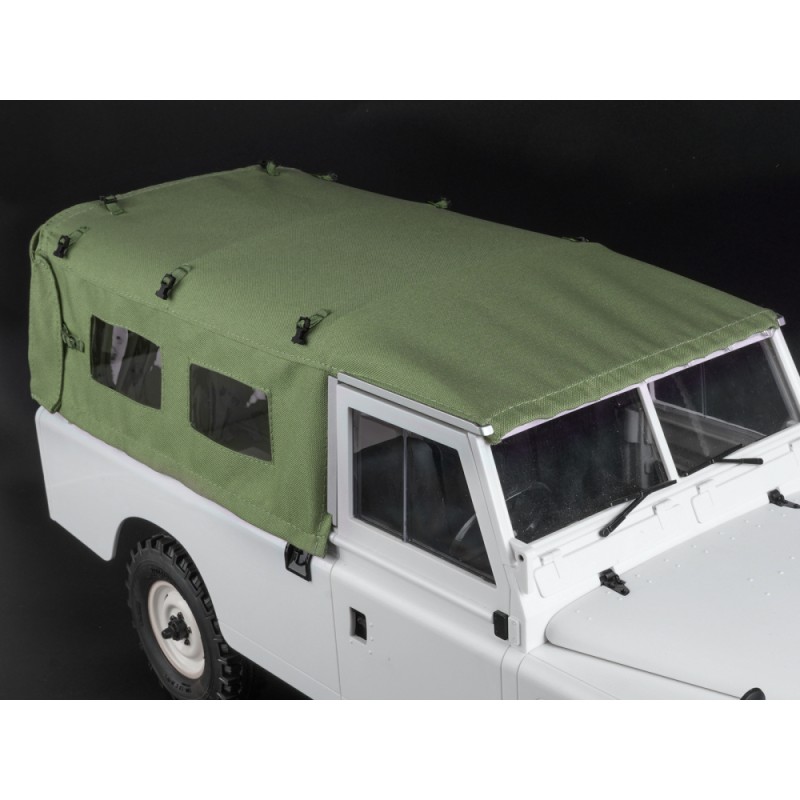 capote intégrale Boom Racing KUDU™ en toile avec arceau et fenêtres latérales (vert) pour Land Rover Series 109 (BRX02 109)