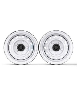 Jante GRC 1.9 12 trous métal classique Beadlock Série III (2) Blanche