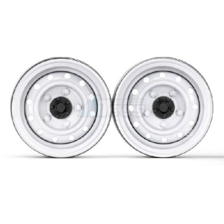 Jante GRC 1.9 12 trous métal classique Beadlock Série III (2) Blanche