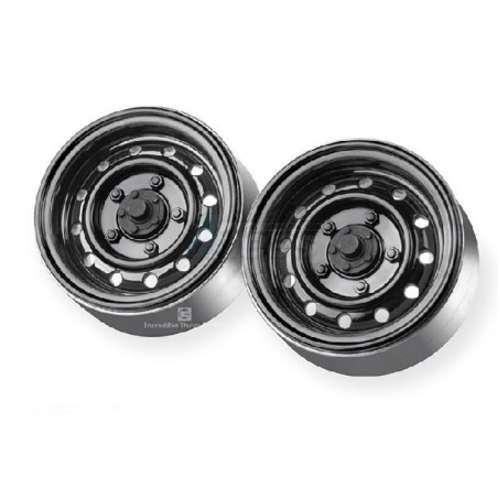 Jante GRC 1.9 12 trous métal classique Beadlock Série III (2) Noire