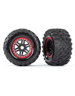 Traxxas Pneus 2.8 Maxx + Jantes Rouge 17mm (x2) 8972R