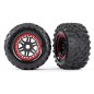 Traxxas Pneus 2.8 Maxx + Jantes Rouge 17mm (x2) 8972R