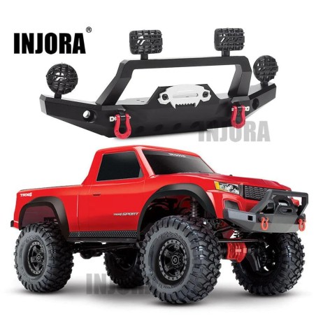 Pare-chocs avant en métal INJORA avec éclairage LED pour Traxxas TRX-4 Sport 82024-4