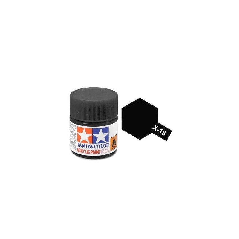 Tamiya Peinture Mini X18 Noir Satiné Brillant 81518