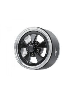 Jantes Boom Racing ProBuild™ 1,9" Street Mag Classic à déport réglable en aluminium Beadlock (2) Platine/Noir