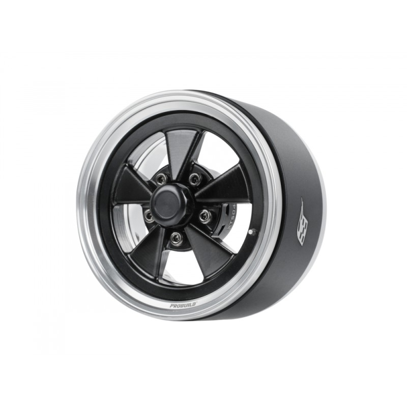 Jantes Boom Racing ProBuild™ 1,9" Street Mag Classic à déport réglable en aluminium Beadlock (2) Platine/Noir