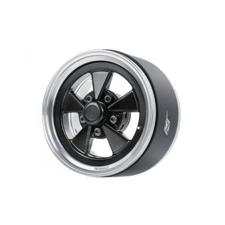 Jantes Boom Racing ProBuild™ 1,9" Street Mag Classic à déport réglable en aluminium Beadlock (2) Platine/Noir