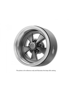 Jantes Boom Racing ProBuild™ 1,9" Street Mag Classic à déport réglable en aluminium Beadlock (2) Platine/Noir
