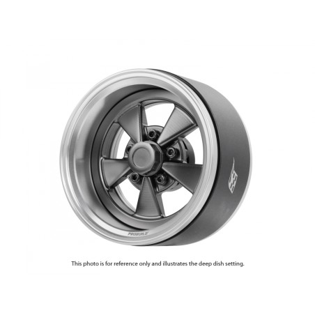 Jantes Boom Racing ProBuild™ 1,9" Street Mag Classic à déport réglable en aluminium Beadlock (2) Platine/Noir