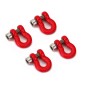 Anneaux en D métalliques Injora PCS 7x10 mm pour crochets de remorquage avec pare-chocs SCX24/TRX4M - Rouge