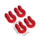 Anneaux en D métalliques Injora PCS 7x10 mm pour crochets de remorquage avec pare-chocs SCX24/TRX4M - Rouge