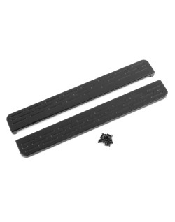 Marchepieds latéraux Boom Racing en aluminium noir (gauche et droite) pour BRX01 AWB