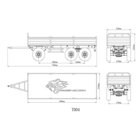 Tractor Trailer T004A 1/12