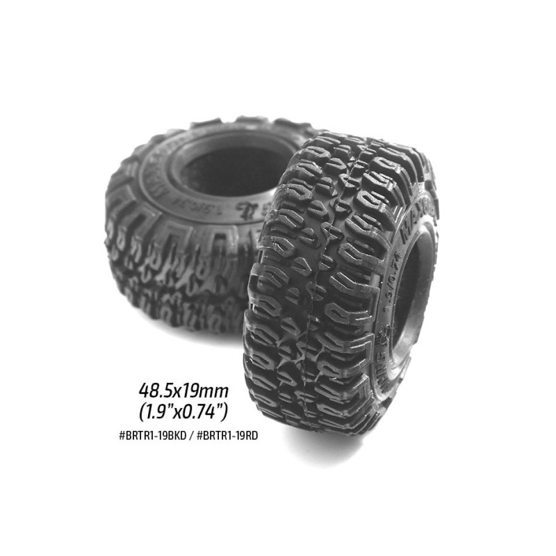 Boom Racing 1.0 MAXGRAPPLER Scale RC Tire GEKKO Black 48.5x19mm