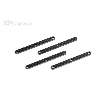 Inserts de bras supérieur avant en fibre de carbone Sparko F8 (D/G) 2,0 mm (4 pièces)