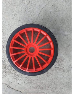 PAIRE DE PNEUS + JANTES BLANCHES DIAMÈTRE 160 mm ASPHALT BLUE SOFT MONTEE COLLEE