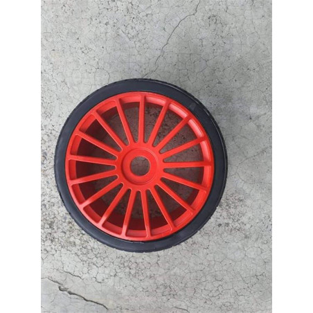 PAIRE DE PNEUS + JANTES BLANCHES DIAMÈTRE 160 mm ASPHALT BLUE SOFT MONTEE COLLEE