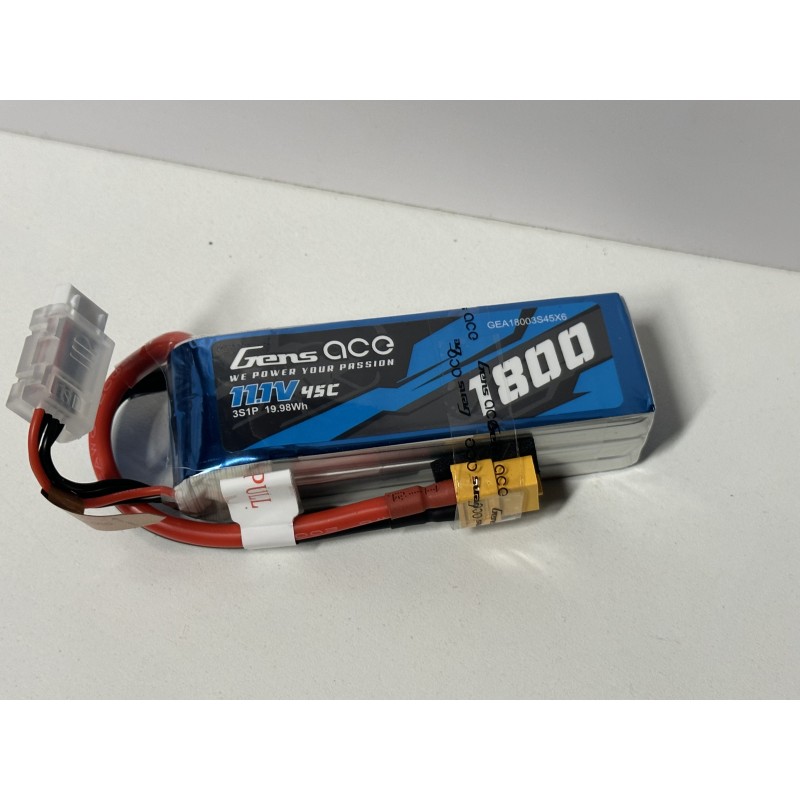 Gens ace Soaring LiPo 3S 11.1V-1800-45C (XT60) 97x32x26mm 150g