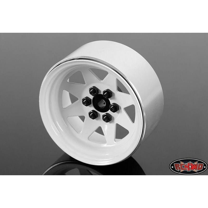 6 LUG WAGON 2.2 STEEL STAMPED BEADLOCK WHEELS (WHITE) RC4WD