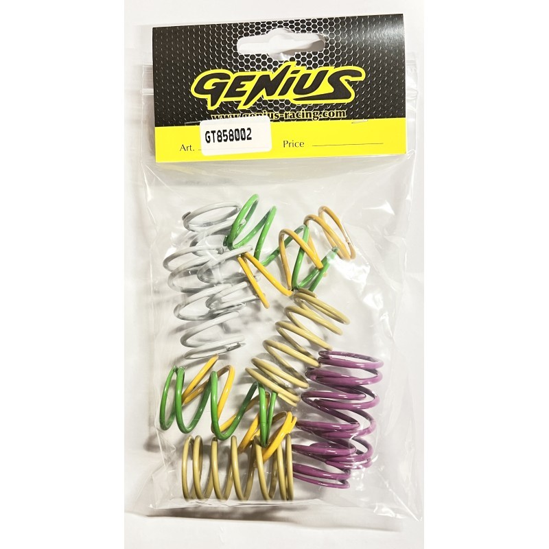 KIT RESSORTS PROGESSIF (10) GOLD-PURPLE-SILVER-OCRA-GREEN FLUO)