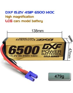 DXF-Batterie Lipo 15.2V agglomC 4S Graphène LCG 6500mAh EC5
