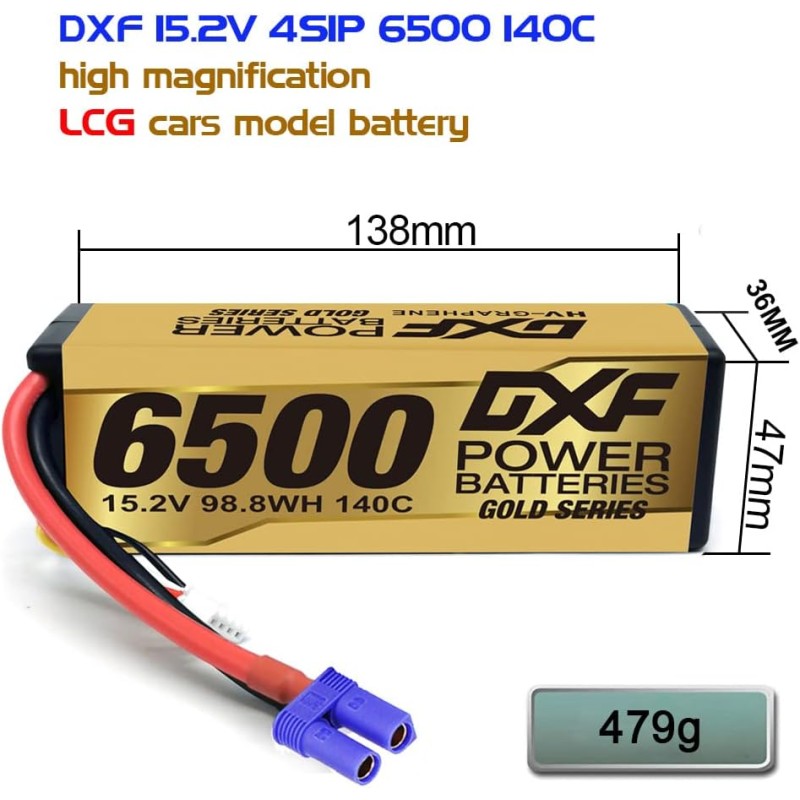 DXF-Batterie Lipo 15.2V agglomC 4S Graphène LCG 6500mAh EC5