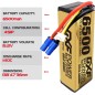 DXF-Batterie Lipo 15.2V agglomC 4S Graphène LCG 6500mAh EC5